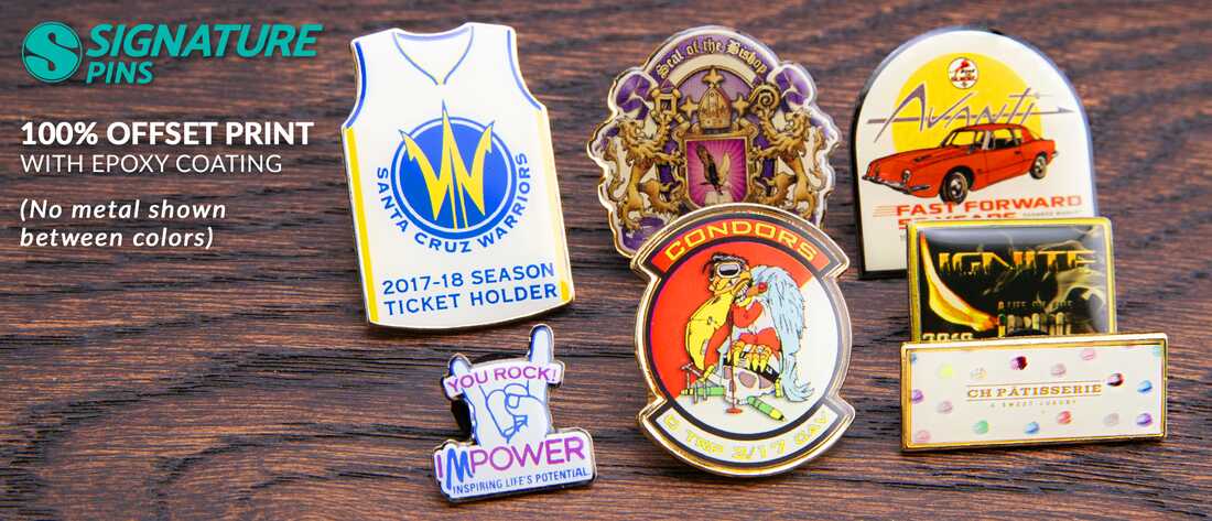 offset printed pin gallery
