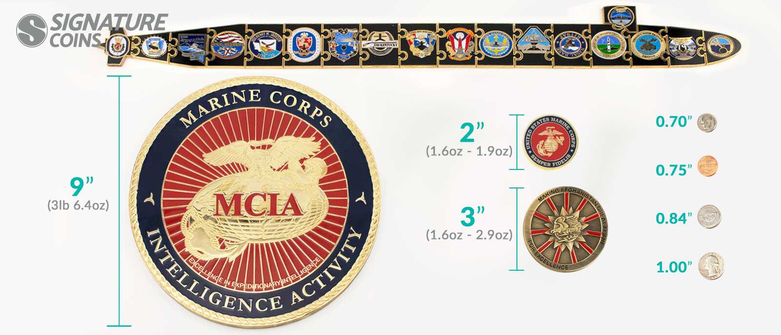 3.5 6 row Personalized Challenge Coin Holder