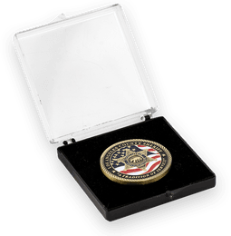 Velvet lined interior with hard plastic display cover to keep your coin protected while on display. Acrylic Case