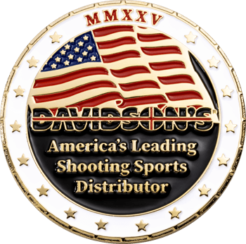 Custom challenge coin featuring Davidson's branding, American flag design, and Roman numerals MMXXV surrounded by a star border.